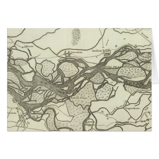 Map of the Course of the Rhine Cards (Front Horizontal)