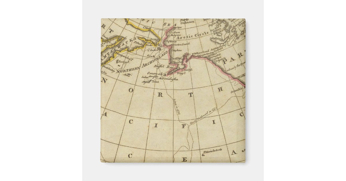 Clerke Rocks Map Map of the Discoveries made by Cook and Clerke Magnet | Zazzle