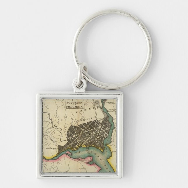 Map Of The District Of Columbia Keychain (Front)