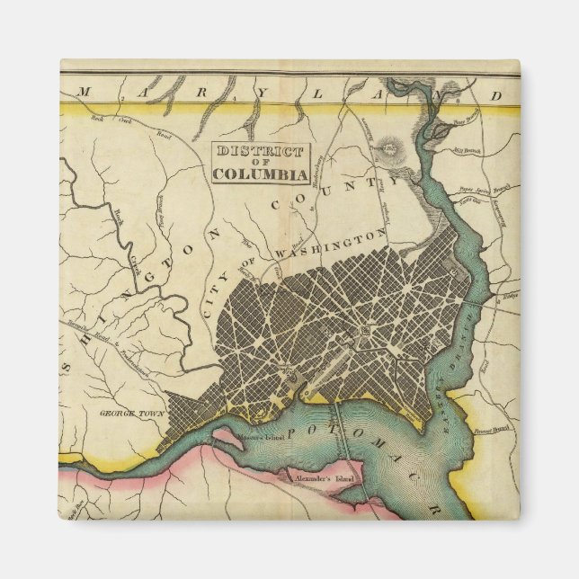 Map Of The District Of Columbia Magnet (Front)