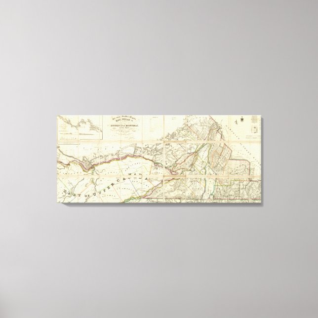 Map of the District of Montreal, Lower Canada Canvas Print (Front)