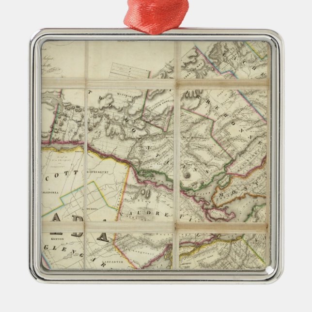 Map of the District of Montreal, Lower Canada Metal Ornament (Front)