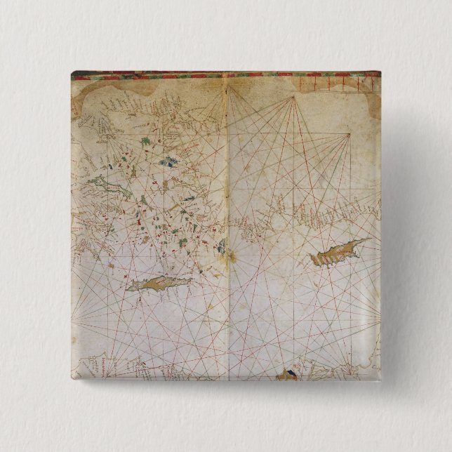 Map of the Eastern Mediterranean Pinback Button (Front)