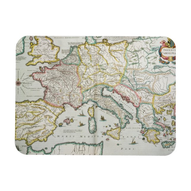 Map of the Empire of Charlemagne Magnet (Horizontal)
