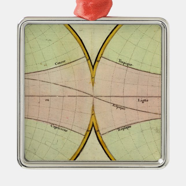 Map of the equater metal ornament (Front)