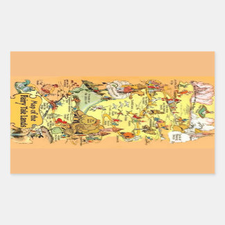 Map of the Fairy Tale Lands Rectangular Sticker