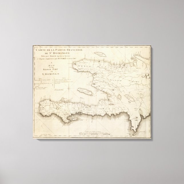 Map Of the French Part Of St Domingo Canvas Print (Front)