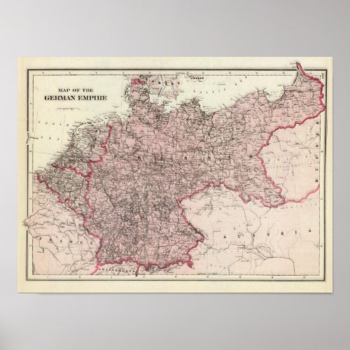 Map of the German Empire Poster