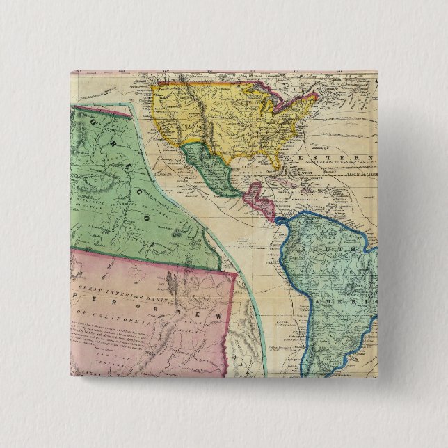 Map of the Gold Regions of California Pinback Button (Front)