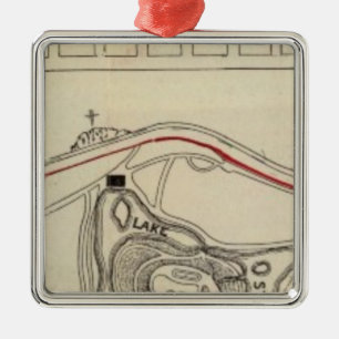 Map of the Golden Gate Park Metal Ornament