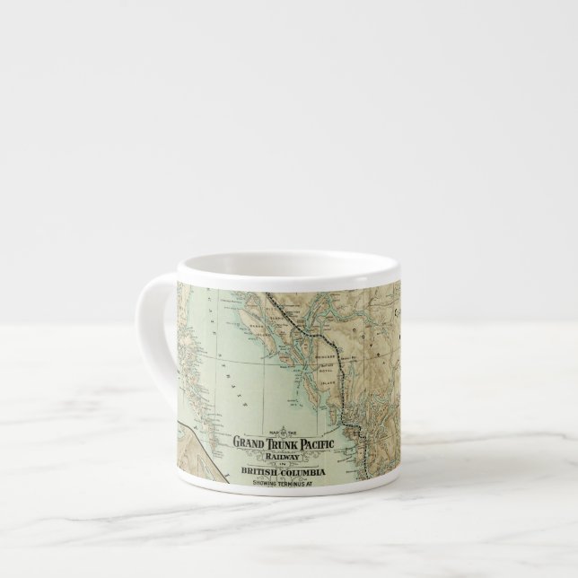 Map Of The Grand Trunk Pacific Railway Espresso Cup (Front Left)