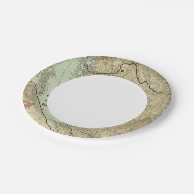Map Of The Grand Trunk Pacific Railway Paper Plates (Angled)