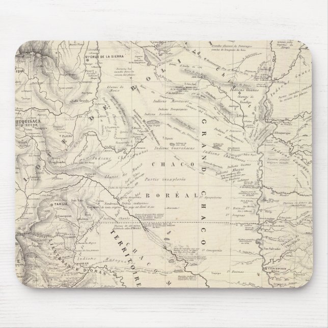 Map of the Great Chaco and neighboring regions Mouse Pad (Front)