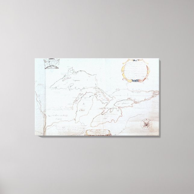 Map of the Great Lakes Canvas Print (Front)