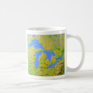 Map of The Great Lakes Design Coffee Mug