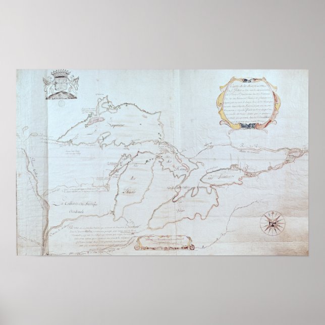 Map of the Great Lakes Poster (Front)