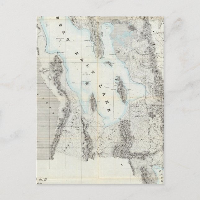 Map of the Great Salt Lake Postcard (Front)