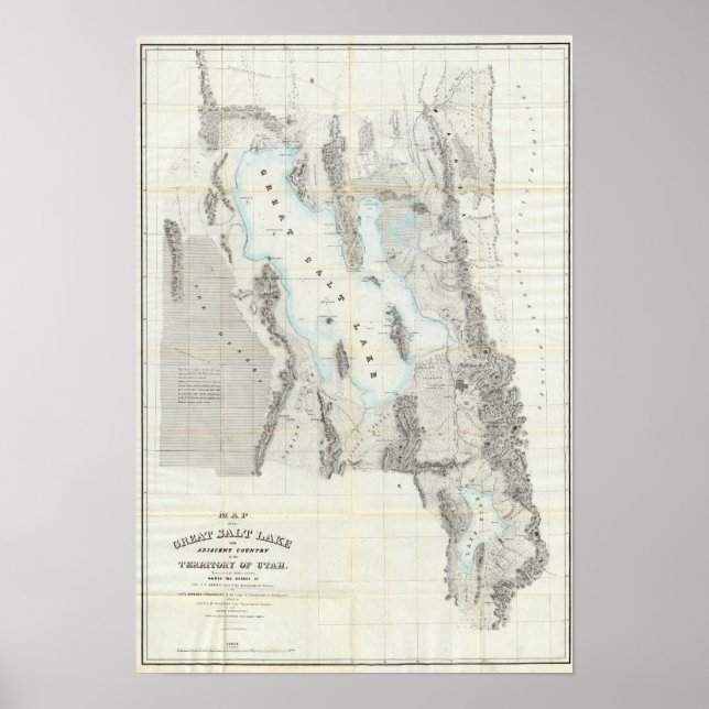 Map of the Great Salt Lake Poster (Front)