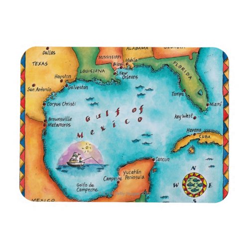 Map of the Gulf of Mexico Magnet