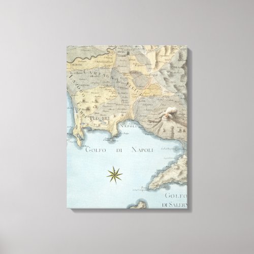 Map of the Gulf of Naples and Surrounding Area Canvas Print