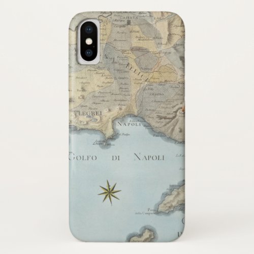 Map of the Gulf of Naples and Surrounding Area iPhone X Case