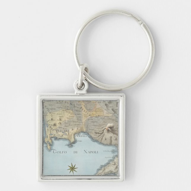 Map of the Gulf of Naples and Surrounding Area Keychain (Front)