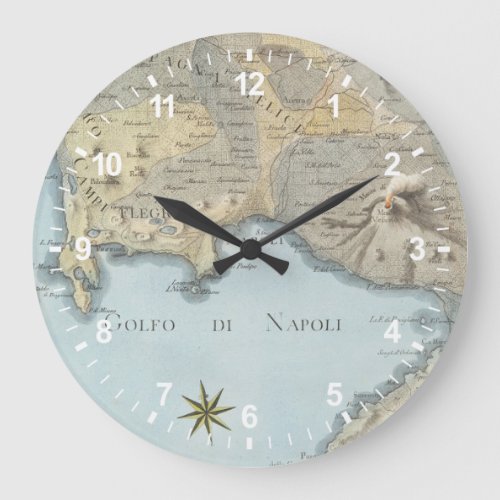Map of the Gulf of Naples and Surrounding Area Large Clock