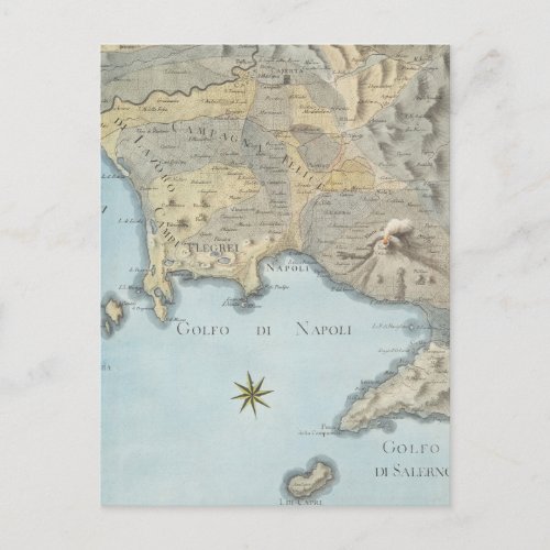 Map of the Gulf of Naples and Surrounding Area Postcard