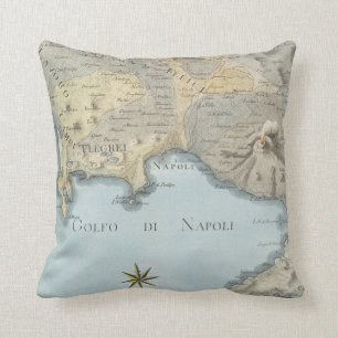 Map of the Gulf of Naples and Surrounding Area Throw Pillow