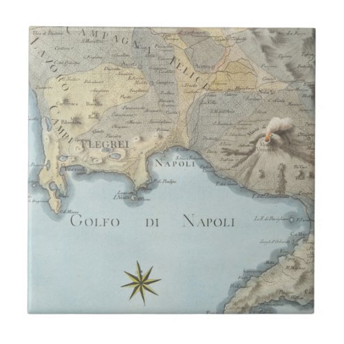Map of the Gulf of Naples and Surrounding Area Tile