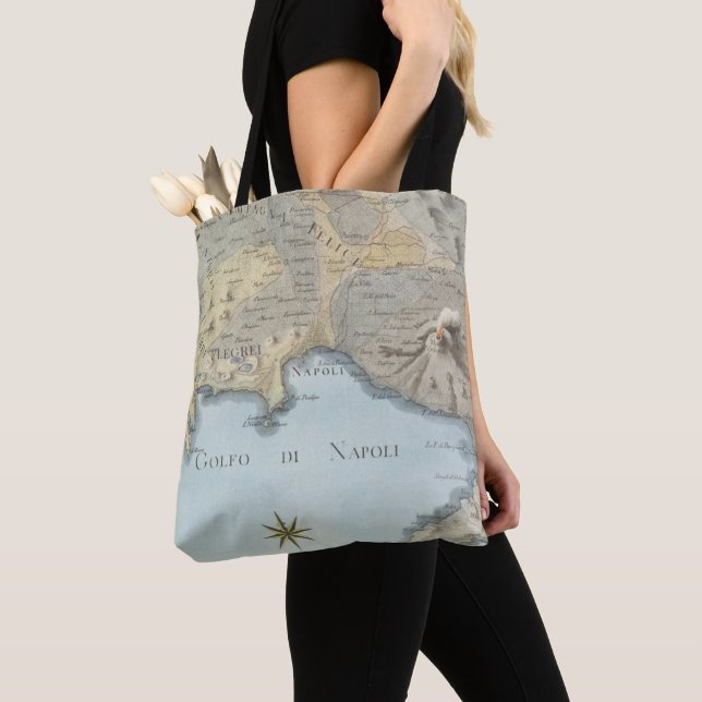 Map of the Gulf of Naples and Surrounding Area Tote Bag (Close Up)
