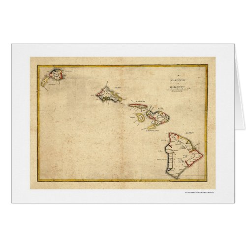 Map of the Hawaiian Islands by Kalama 1837