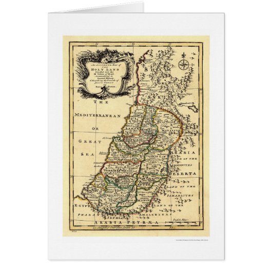 Map of the Holy Land of Israel by Bowen 1752 (Front)