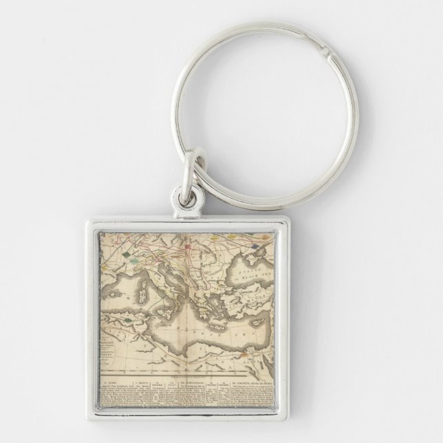 Map of the Incursions of the Barbarians Keychain (Front)