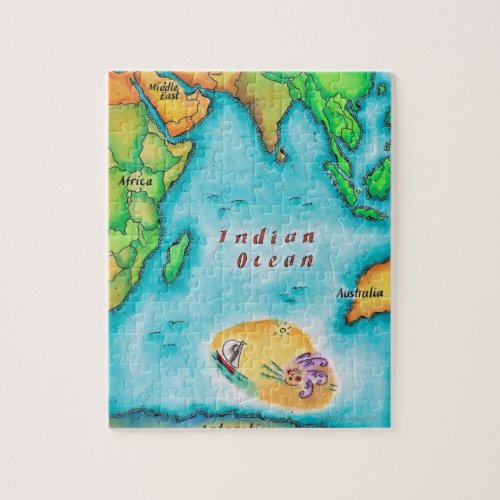 Map of the Indian Ocean Jigsaw Puzzle
