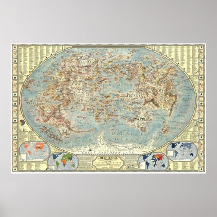 Map Of The Internet 2 0 Poster Zazzle Com