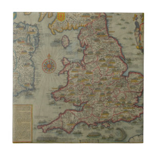Map of The Invasions of England & Ireland Ceramic Tile