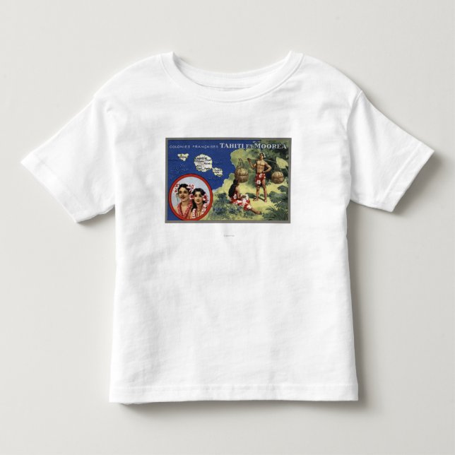 Map of the Island and Moorea Island Toddler T-shirt (Front)