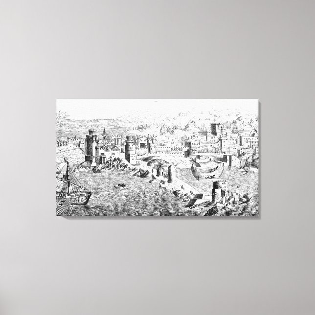 Map of the Island of Rhodes Canvas Print (Front)