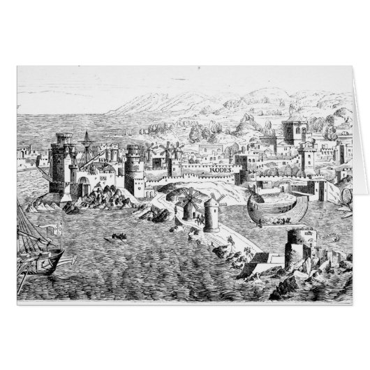 Map of the Island of Rhodes Cards (Front Horizontal)