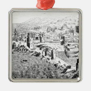 Map of the Island of Rhodes Metal Ornament