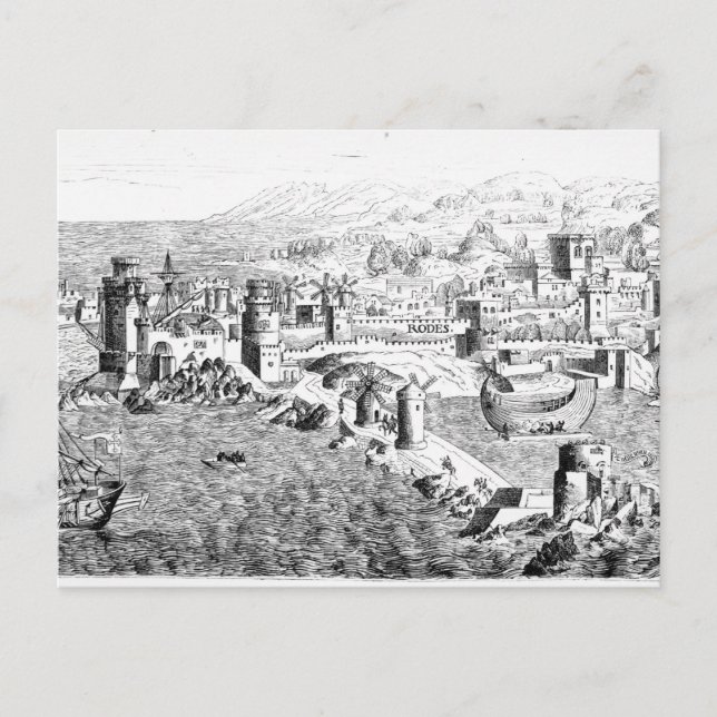 Map of the Island of Rhodes Postcard (Front)