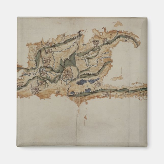 Map of the island of Santo Domingo Magnet (Front)