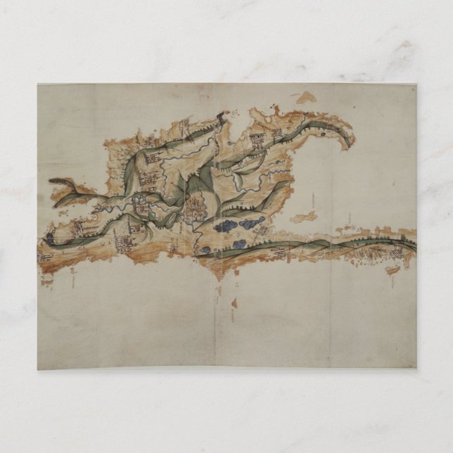 Map of the island of Santo Domingo Postcard (Front)