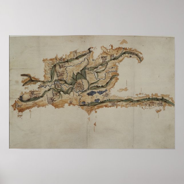 Map of the island of Santo Domingo Poster (Front)