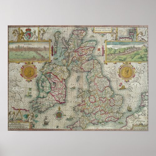 Map of the Kingdom of Great Britain and Ireland Poster