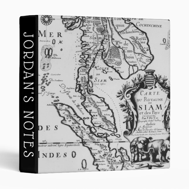 Map of the Kingdom of Siam 3 Ring Binder (Front/Spine)
