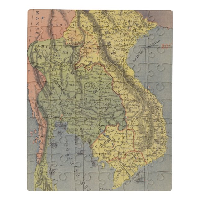 Map of the Kingdom of Siam Jigsaw Puzzle (Puzzle Vertical)