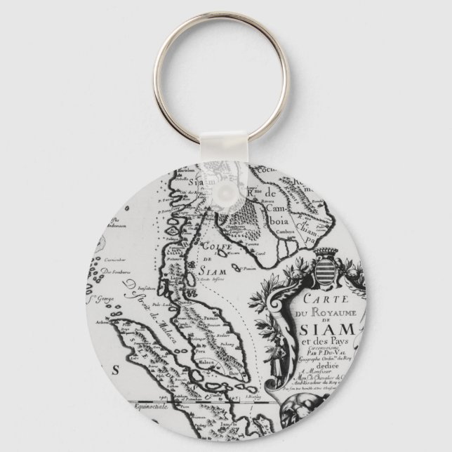 Map of the Kingdom of Siam Keychain (Front)