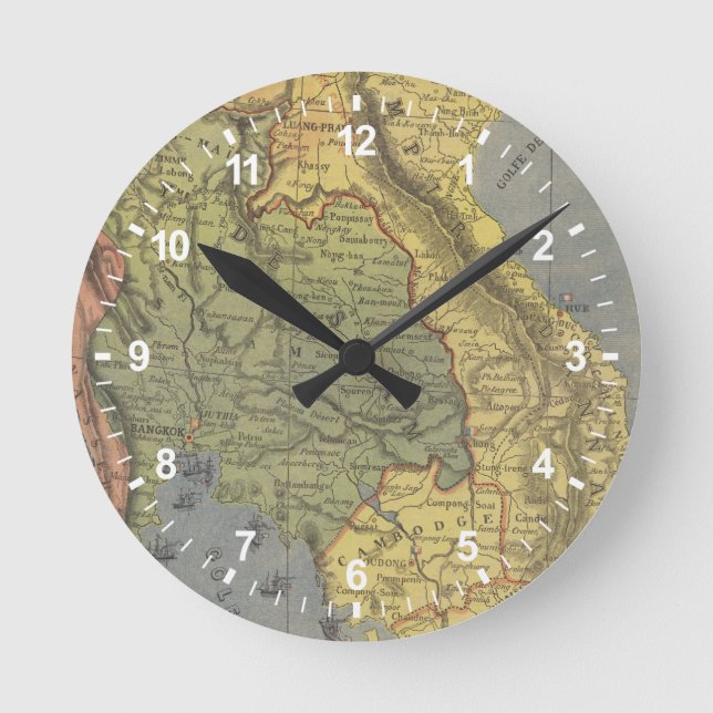 Map of the Kingdom of Siam Round Clock (Front)